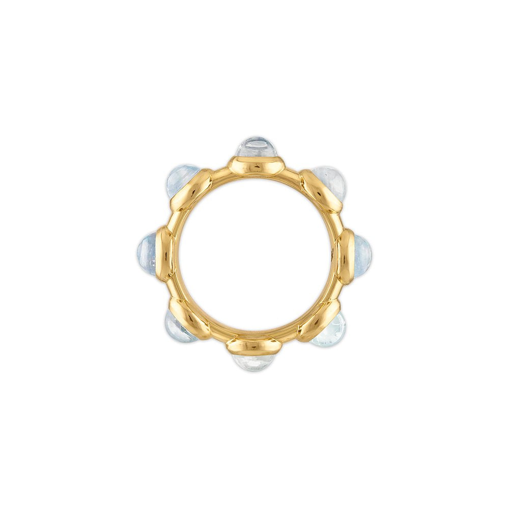 SMALL VIC RING - MOONSTONE, 18k yellow gold 
5mm cabochon Moonstone 
Size 6.5 
Made in New York 
, Ring, Jade Ruzzo