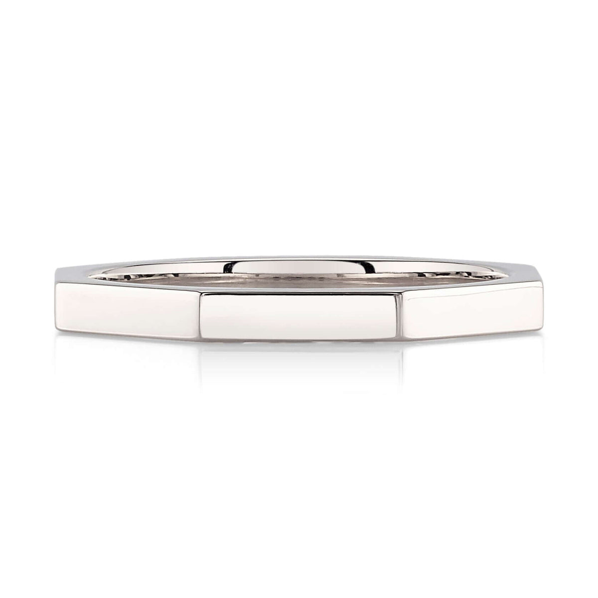 SINGLE STONE WINDSOR BAND | Handcrafted octagonal band. Approximate band with 2mm. Please inquire for additional customization.