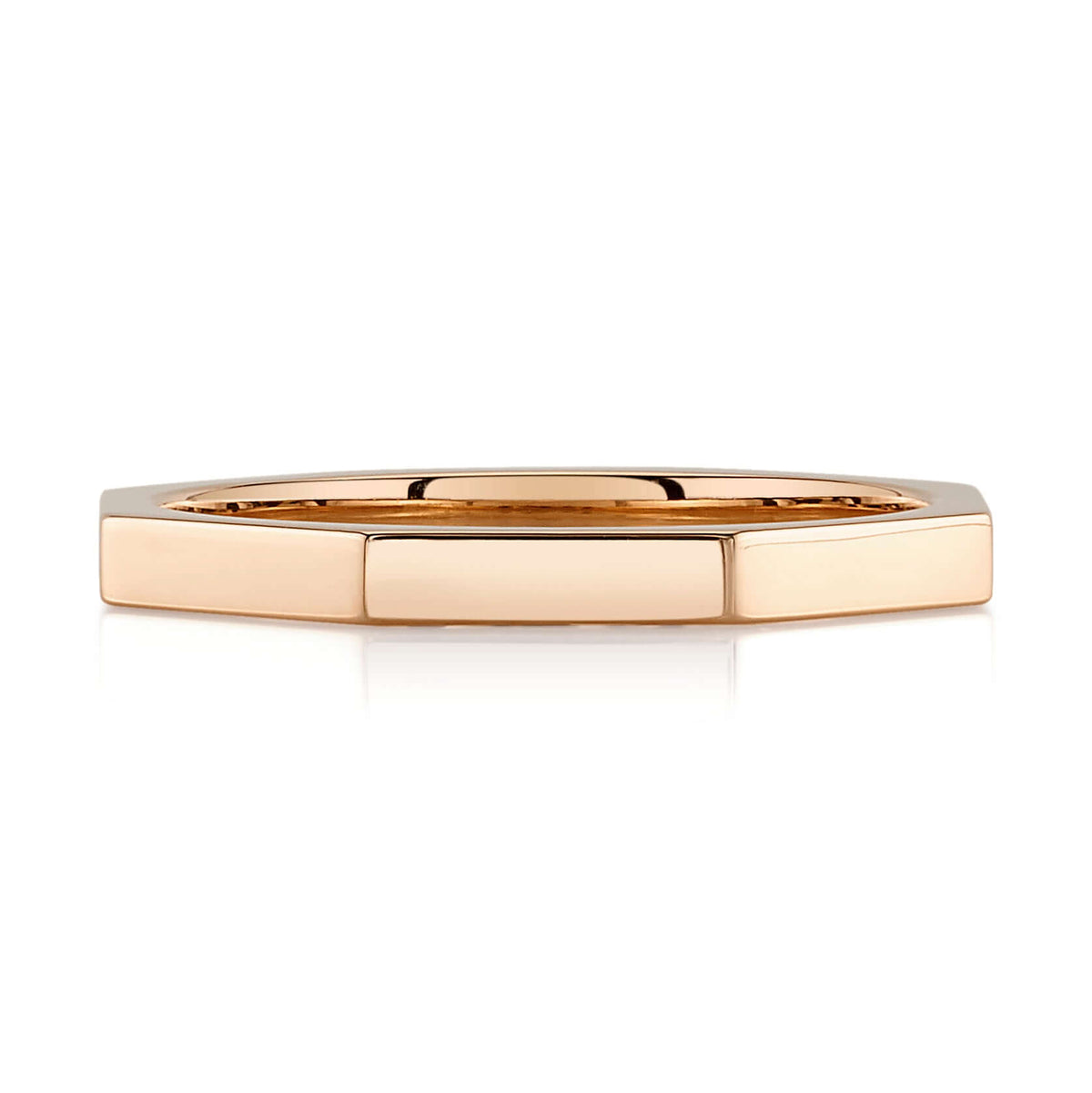 SINGLE STONE WINDSOR BAND | Handcrafted octagonal band. Approximate band with 2mm. Please inquire for additional customization.