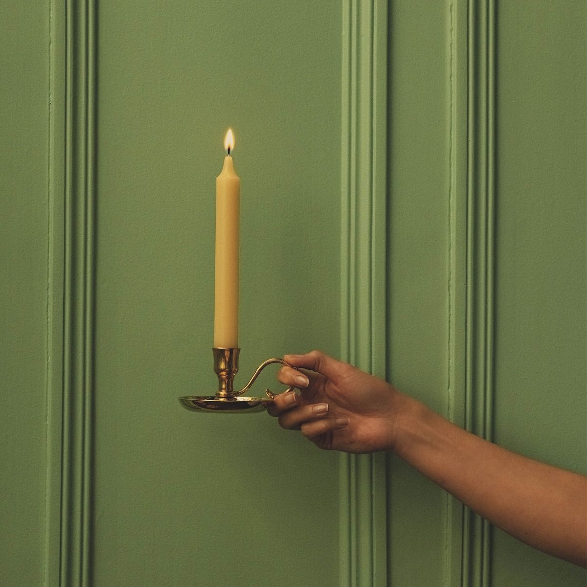 DUTCH CANDLESTICK, Gold plated dutch candlestick  
, Candle, Trudon