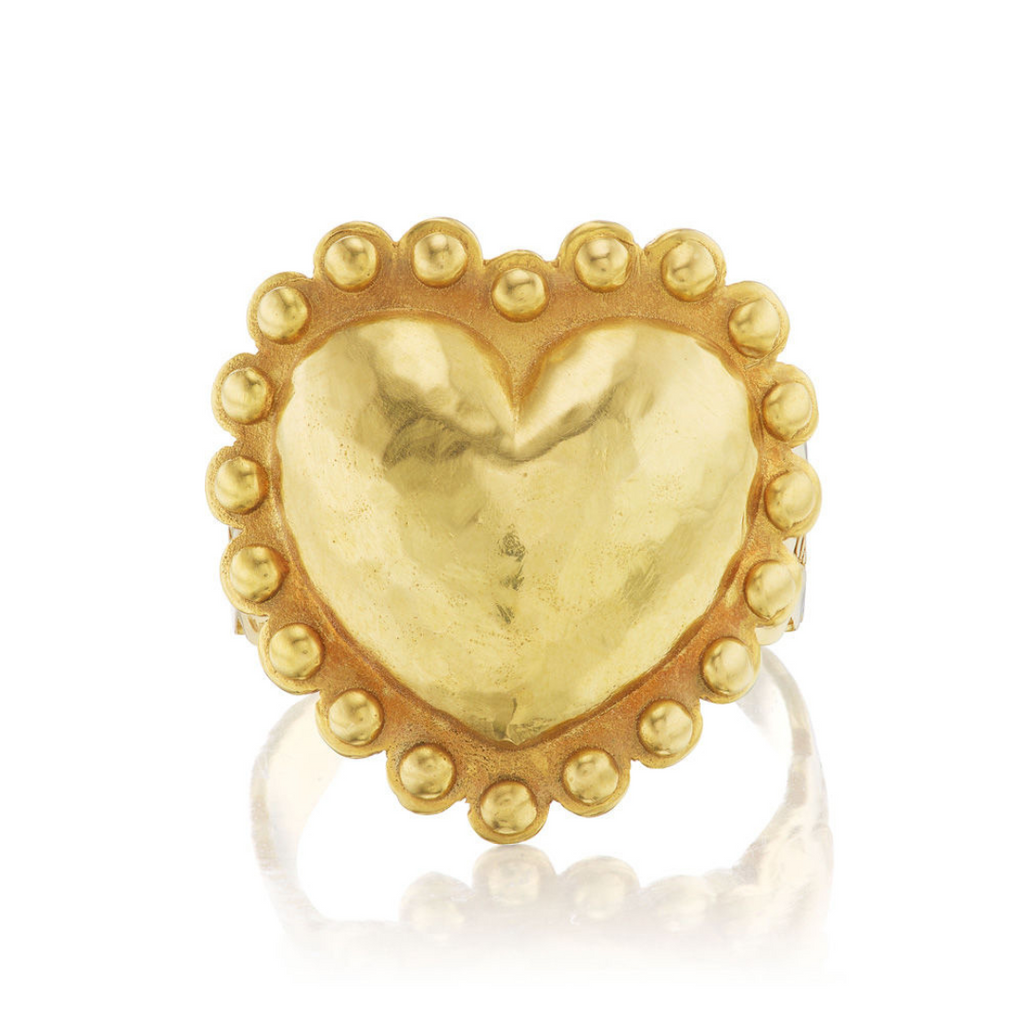 DOT HEART RING, 18k yellow gold Size 7 Made in Greece, RINGS, Christina Alexiou