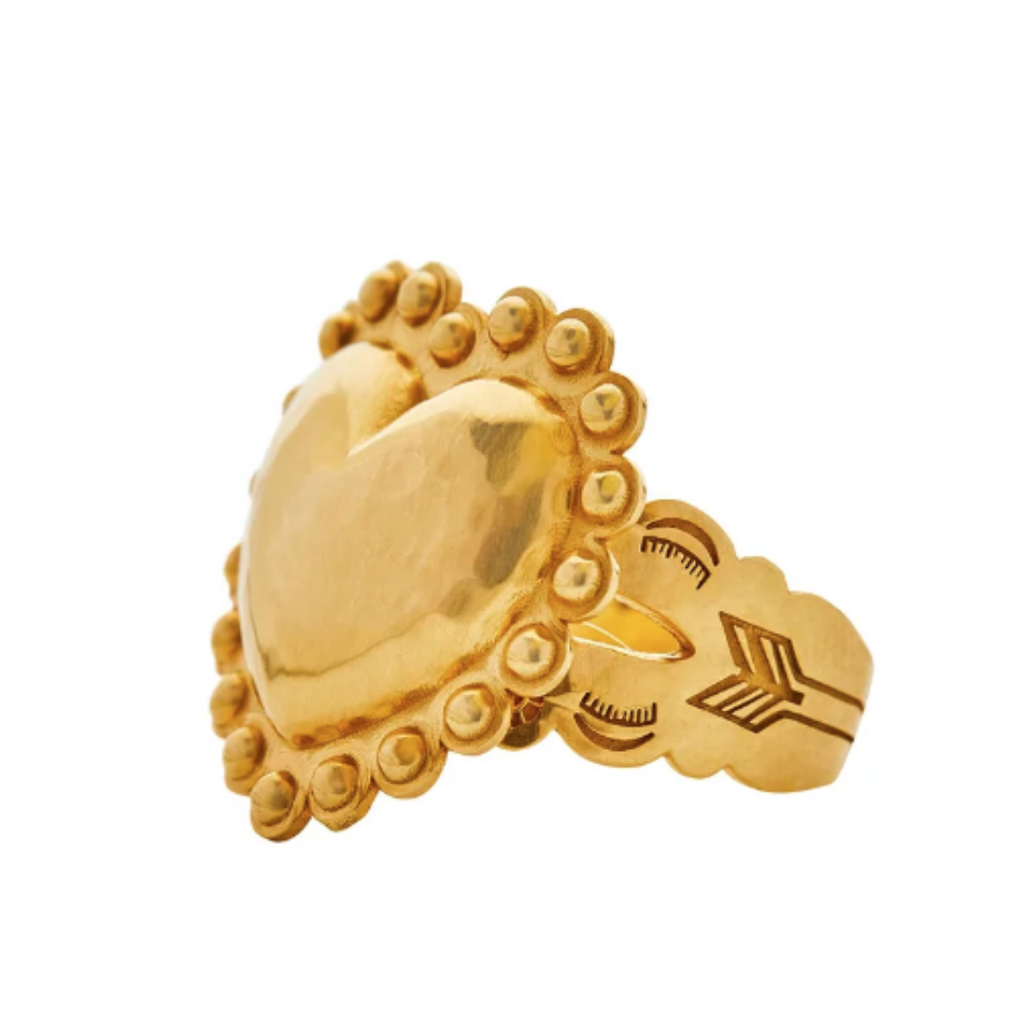 CIRCLE HEART RING, 18k yellow gold 
Size 7 
Made in Greece 
, RINGS, Christina Alexiou