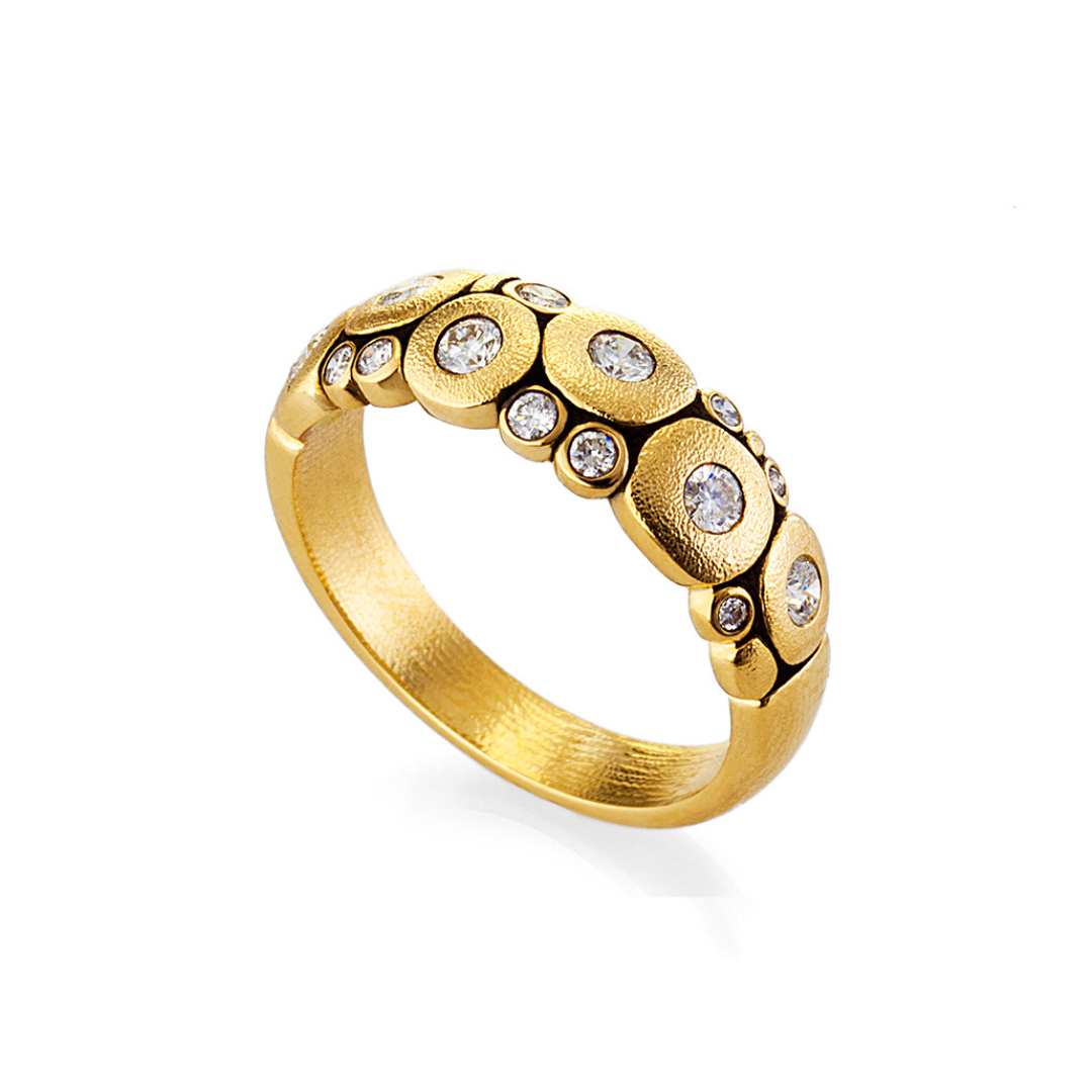 DIAMOND CANDY BAND, 18k yellow gold 
0.42ctw Brilliant cut diamonds 
Size 7 
Made in New York 
, Band, Alex Sepkus