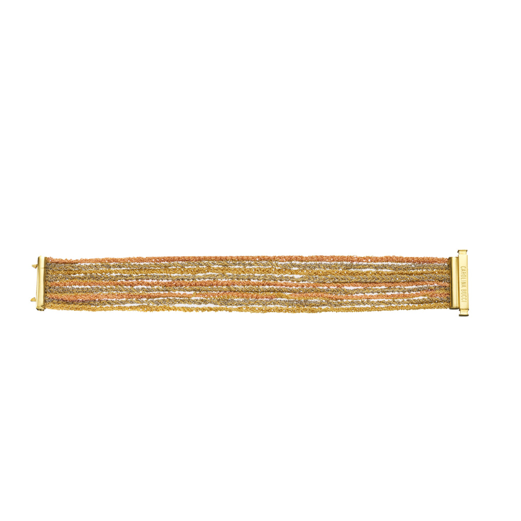LUCKY 9 STRAND BRACELET, 18k yellow gold 9 Lucky strands 16.5 centimeters in length Made in Italy, Bracelet, Carolina Bucci