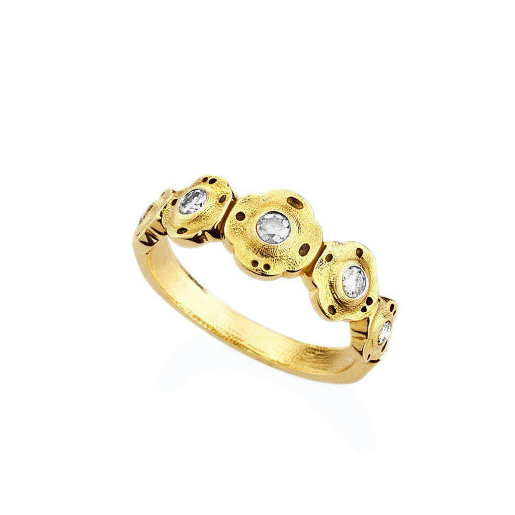 FLORA RING, 18k yellow gold 
0.20ctw Brilliant cut diamonds 
Made in New York 
, Ring, Alex Sepkus