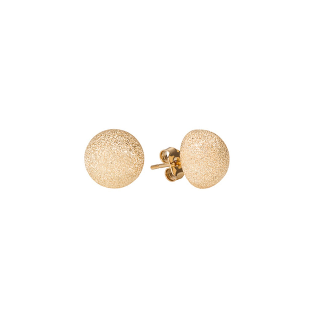 FLORENTINE FINISH LARGE BUTTON STUDS, 18k gold Florentine finish 10mm in diameter Made in Italy, Earrings, Carolina Bucci