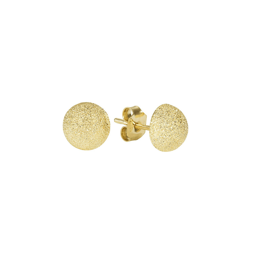 FLORENTINE FINISH LARGE BUTTON STUDS, 18k gold Florentine finish 10mm in diameter Made in Italy, Earrings, Carolina Bucci
