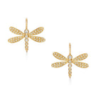 DRAGONFLY EARRINGS, 18k yellow gold  
0.52ctw diamond pavé 
, Earrings, Temple St. Clair