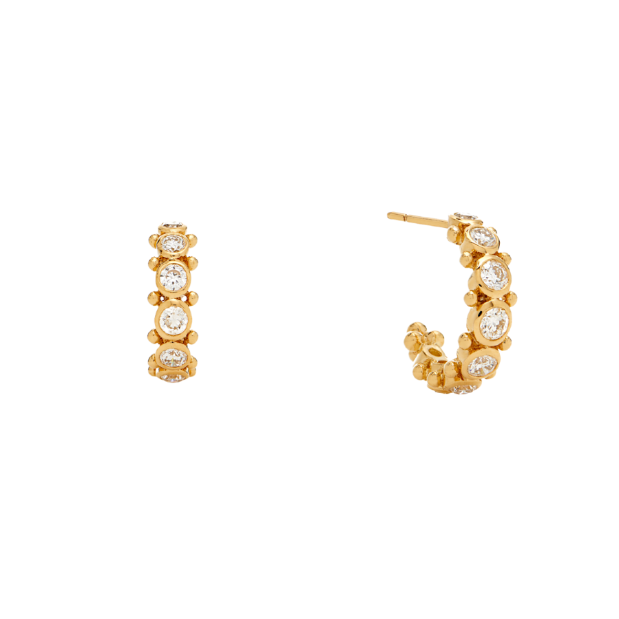 ETERNITY HOOPS WITH DIAMONDS, 18k yellow gold  
0.98ctw diamonds 
, Earrings, Temple St. Clair