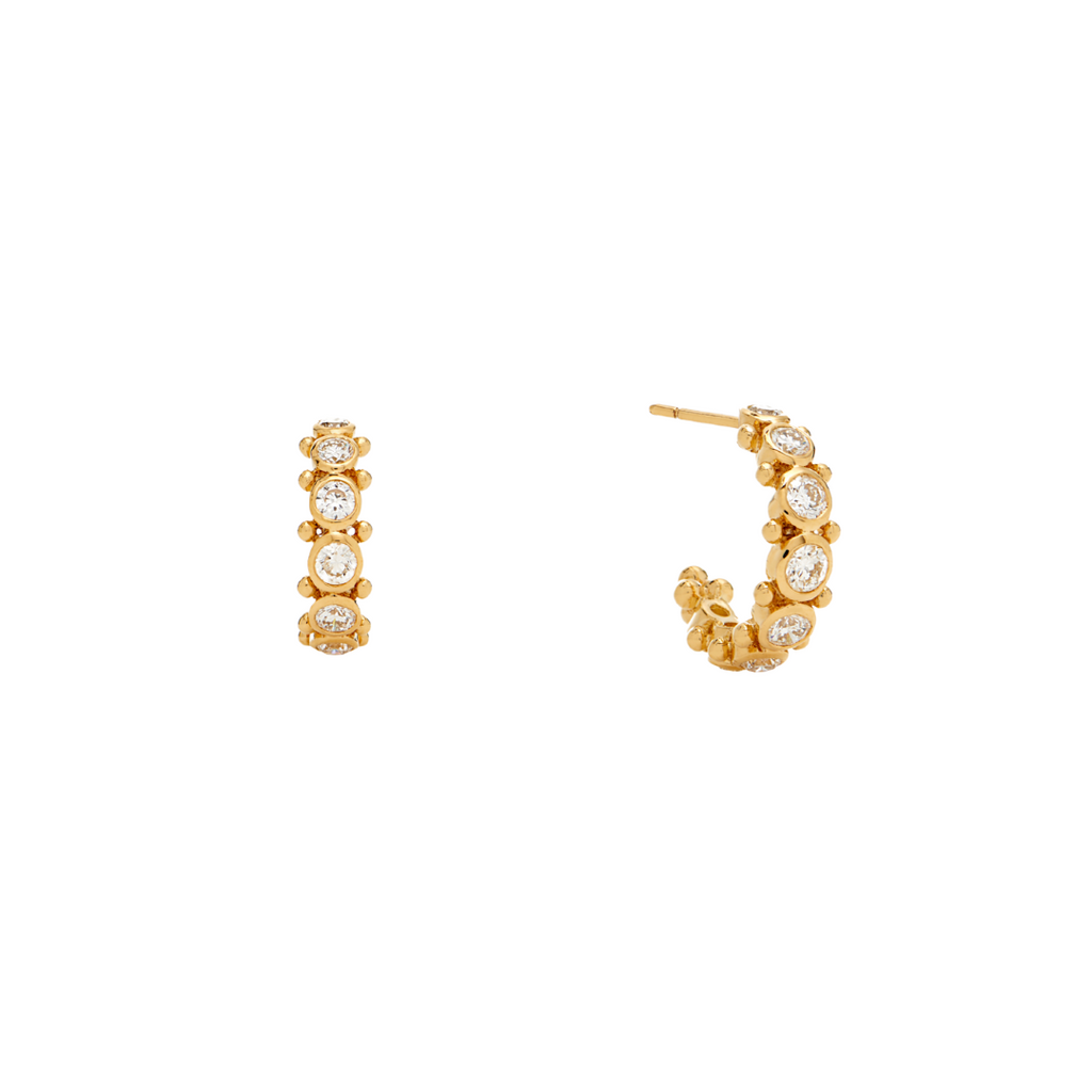 ETERNITY HOOPS WITH DIAMONDS, 18k yellow gold  
0.98ctw diamonds 
, Earrings, Temple St. Clair