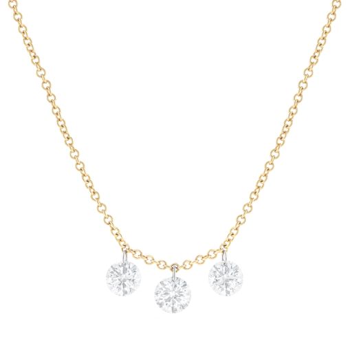 LESSING TRIO DIAMOND NECKLACE, 18k yellow gold 0.72ctw diamond 18 inches in length with adjustable clasp Made in New York, Necklace, ARESA New York