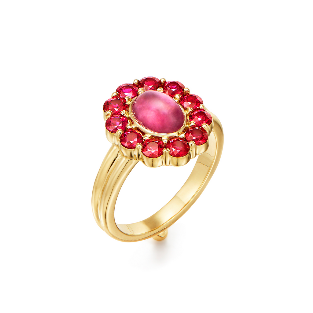 COLOR THEORY RED RING, 18K gold Ruby (1.80cts) Tourmaline (1.18cts) Ring size 6.5, Ring, Temple St. Clair