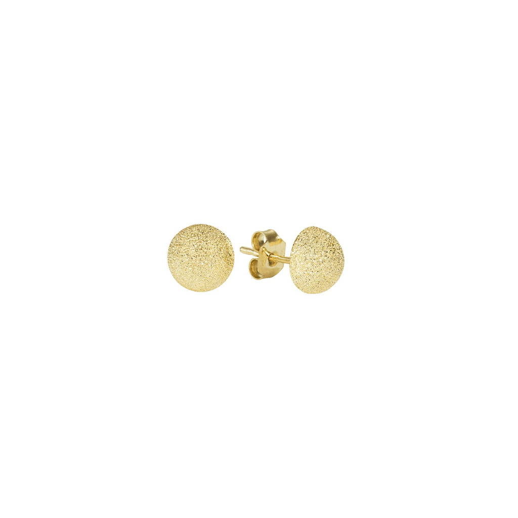 FLORENTINE FINISH SMALL BUTTON STUDS, 18k yellow gold Florentine finish Made in Italy, Earrings, Carolina Bucci