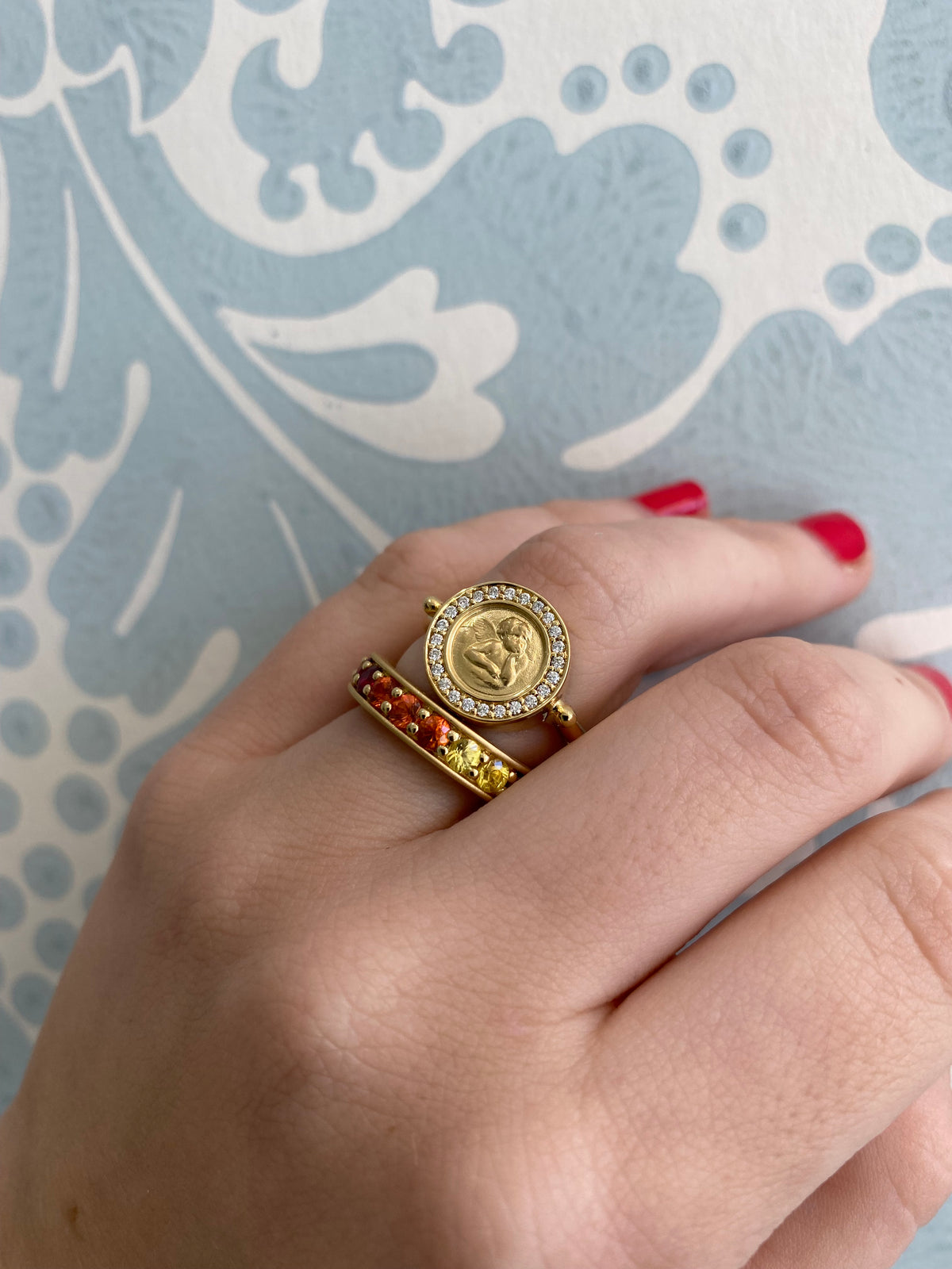 ANGEL RING WITH PAVE, 18k yellow gold 
0.21tw diamond pave, Ring, Temple St. Clair