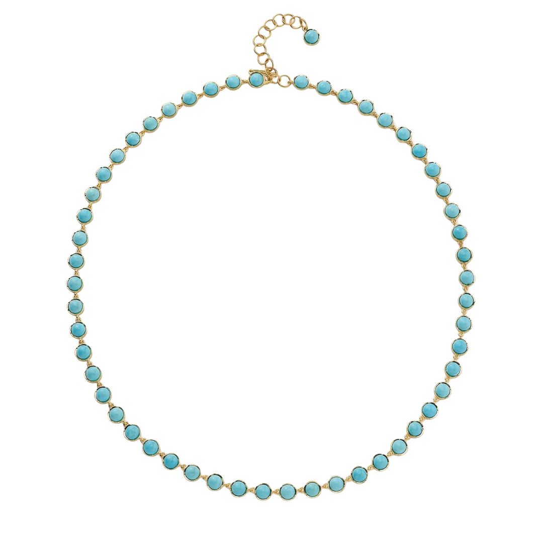 CRYSTAL OPAL NECKLACE, 18k rose gold 
5mm cabochon crystal opal 
18 inches in length 
Made in Los Angeles 
, Necklace, Irene Neuwirth