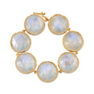 LARGE MOONSTONE BRACELETS, 18k yellow gold 
20mm rainbow moonstone 
Made in Los Angeles 
, BRACELETS, Irene Neuwirth