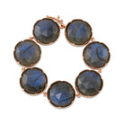 LARGE LABRADORITE BRACELETS, 18k rose gold 
20mm labradorite 
Made in Los Angeles 
, BRACELETS, Irene Neuwirth