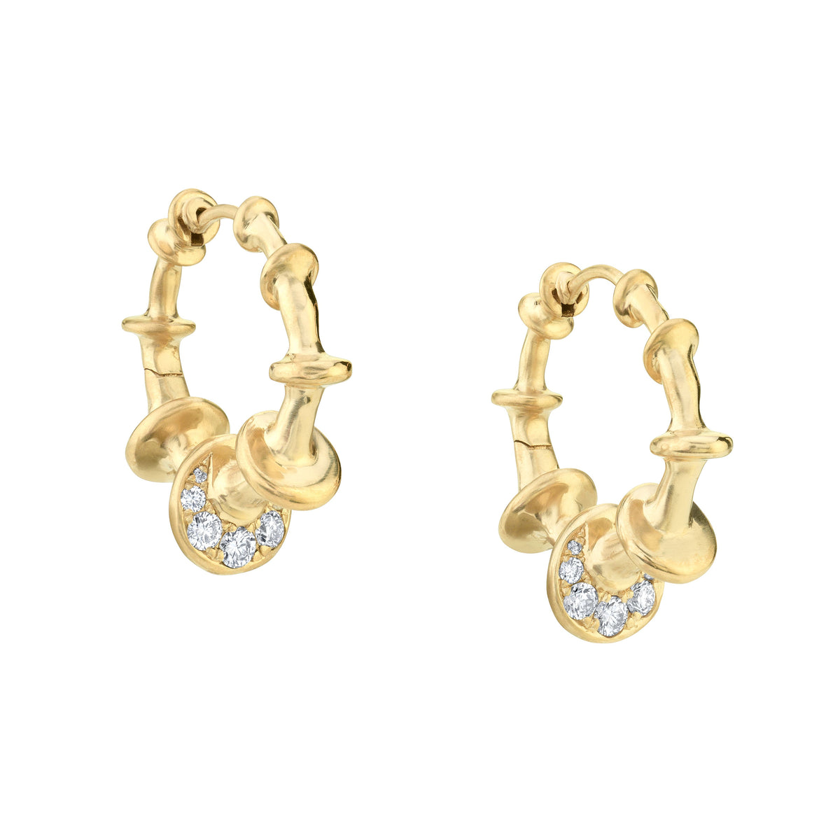 CHRONA HOOPS WITH DIAMONDS, 18k yellow gold  
, EARRINGS, VRAM