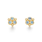 CLASSIC BLUE MOONSTONE GRANULATED EARRINGS, 18k yellow gold  
Royal Blue Moonstone 
Diamonds 
, Earrings, Temple St. Clair