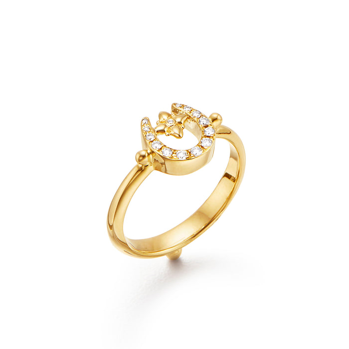 HORSESHOE RING, 18k yellow gold 0.12ctw diamonds, Ring, Temple St. Clair