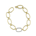 LARGE LINK BRACELETS, 18k yellow gold 
Satin finish 
0.25ctw diamond pavé
 
Made in Los Angeles 
, BRACELETS, Irene Neuwirth