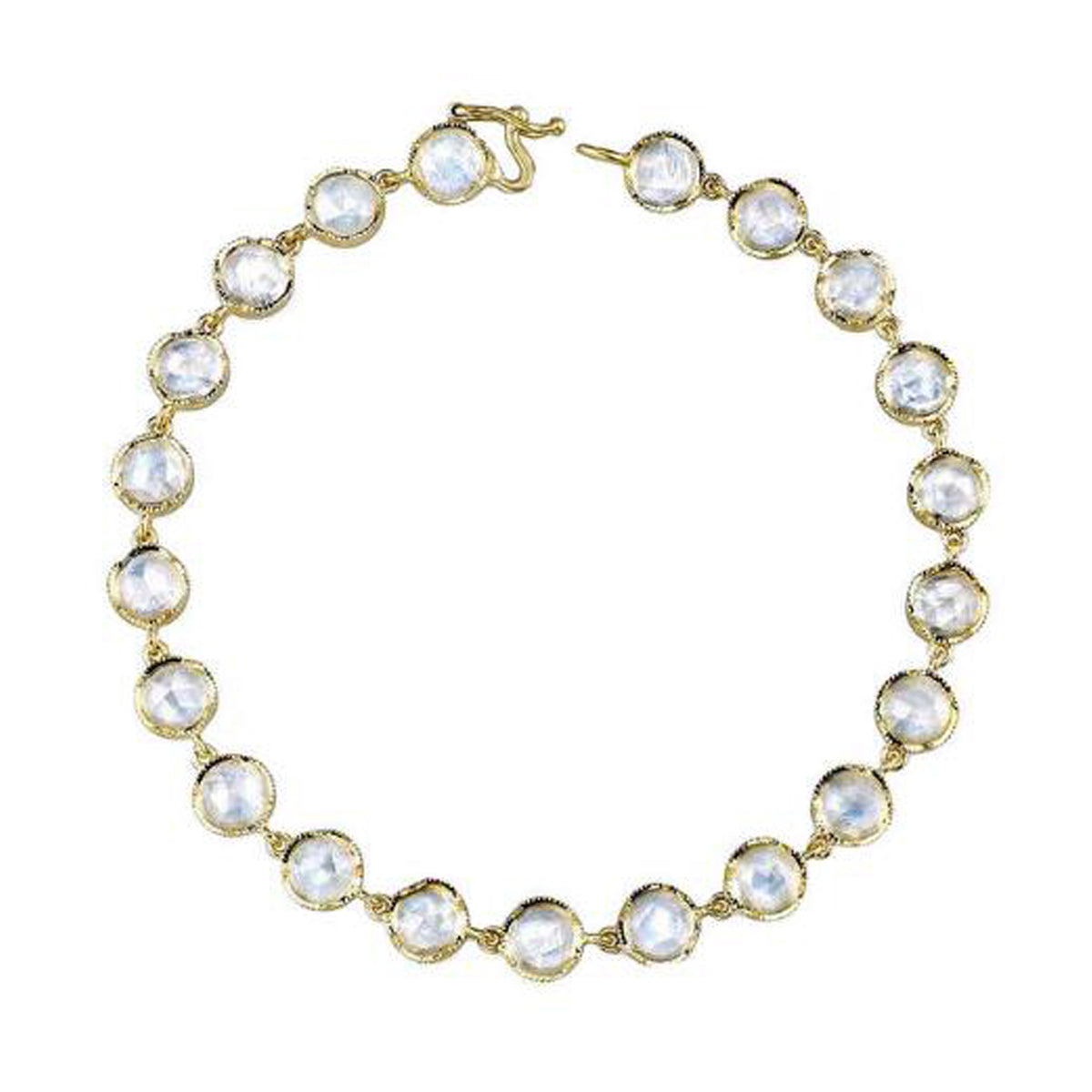 MOONSTONE BRACELETS, 18k gold 
5mm moonstone 
Satin finish 
Made in Los Angeles 
, BRACELETS, Irene Neuwirth