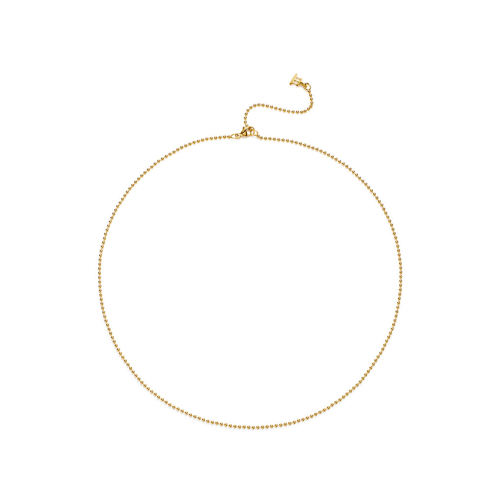 BALL CHAIN - 16", 18k yellow gold 
Beaded link chain 
, Necklace, Temple St. Clair
